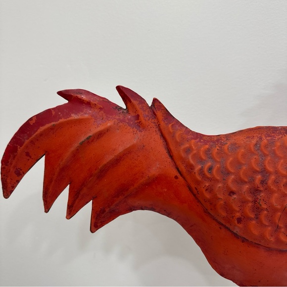 Rustic Red Rooster Sculpture - Picture 3 of 15